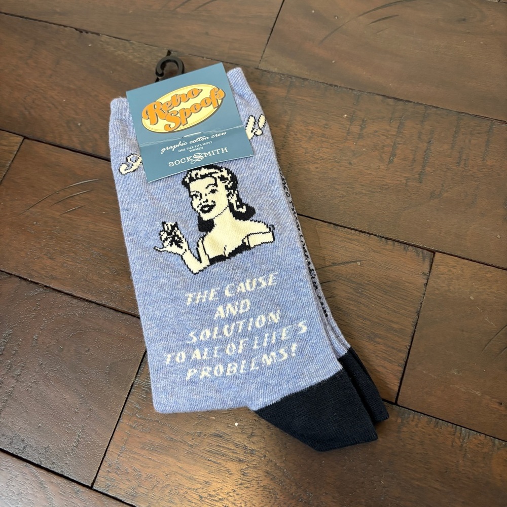 Women's Socks - Alcohol! The cause & solution to all of life's problems - NWT